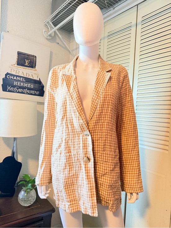 Madewell Jackets & Blazers - Madewell Gingham Dorset Women's plaid white/cream Blazer  Size by measur…